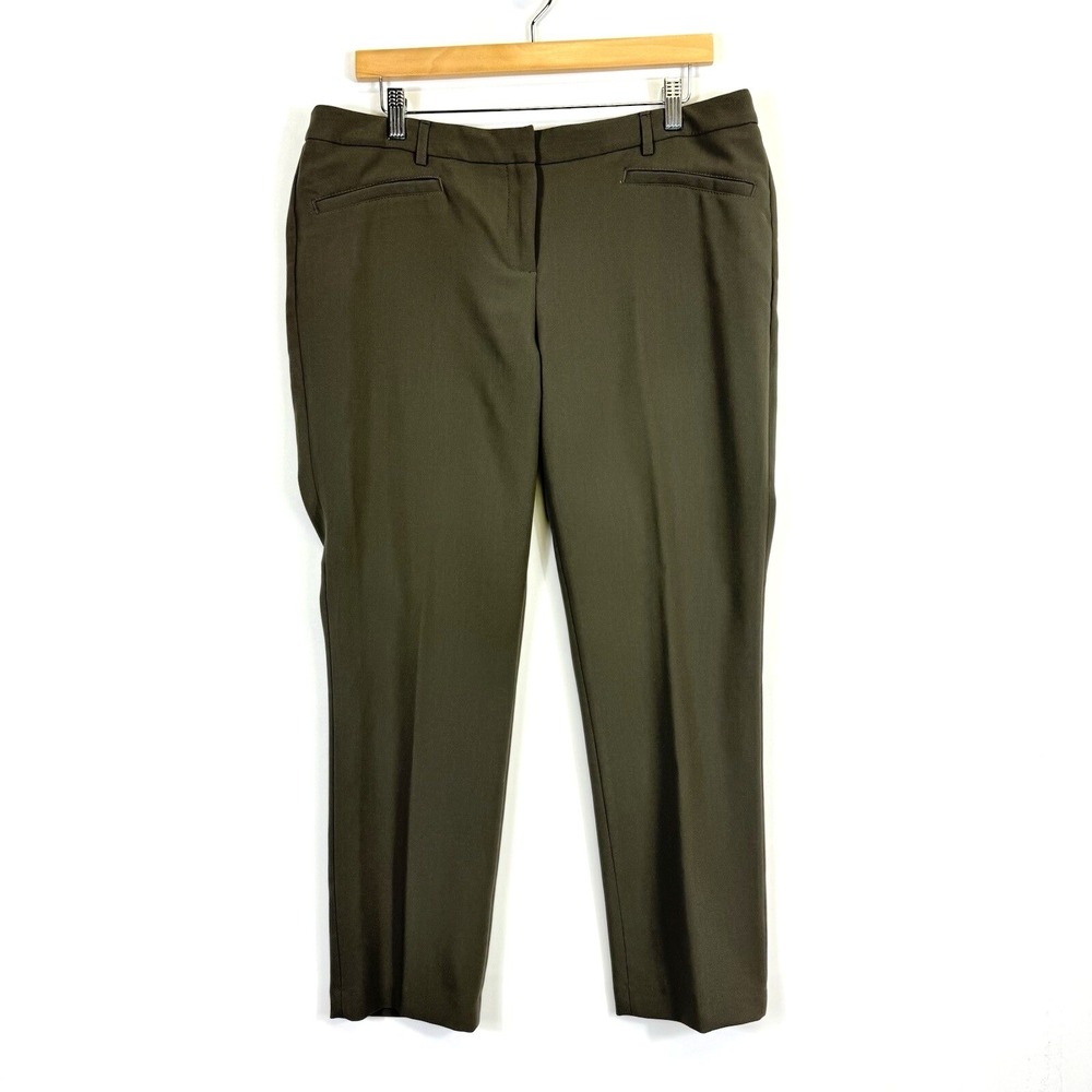 Cynthia Rowley Womens 12 Pants Olive‎ Khaki Green Office Preppy Old Money Casual